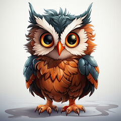 Fototapeta premium Watercolor Griffin owl, clipart Illustration, Generative Ai