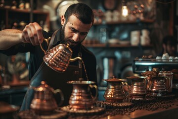 Turkish coffee shop barista