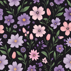 Repeating pattern, abstract pattern flat 2d flower