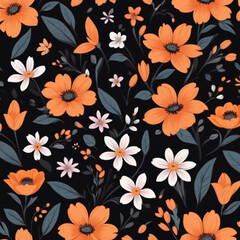 Repeating pattern, abstract pattern flat 2d flower
