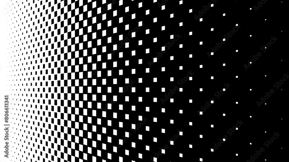 Aufkleber black white halftone pattern in perspective. abstract geometric dots texture. hipster fashion design