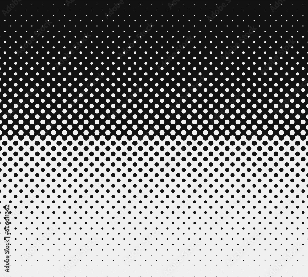 Poster Vertical Gradient Halftone Dots Background. Pop Art Texture. Vector Illustration. Design for Presentation Banner, Flyer, Business Cards, Stickers.