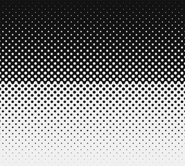 Vertical Gradient Halftone Dots Background. Pop Art Texture. Vector Illustration. Design for Presentation Banner, Flyer, Business Cards, Stickers.