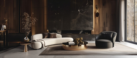 Luxurious interior of a modern living room