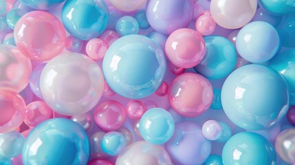 Colorful glossy balloons filling the frame. Abstract photography.