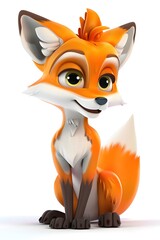 Obraz premium 3D Cute Fox Mascot Character
