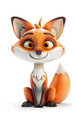Obraz premium 3D Cute Fox Mascot Character