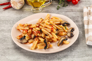 Italian cuisine - casafecce with mushrooms