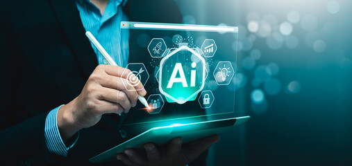 AI Integration in Business Technology by processing data, improving decision-making, developing...