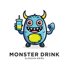 monster drink logo design vector illustration