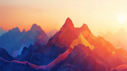 Sunlit peaks on a graph of progress, where every sunrise brings higher aspirations