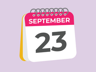 September  23 calendar reminder. 23 September  daily calendar icon template. Calendar 23 September  icon Design template. Vector illustration
