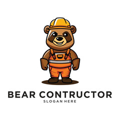 bear constructor logo design vector illustration