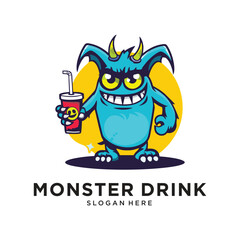 monster drink logo design vector illustration