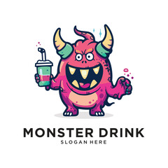 monster drink logo design vector illustration
