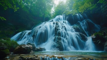 Beautiful waterfall in the forest