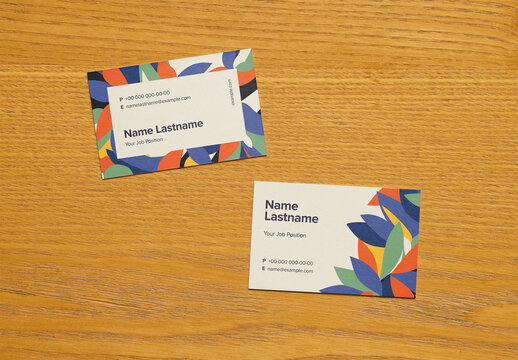 Mockup of two customizable EU business cards