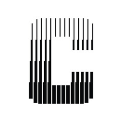 Letter C Alphabet Abstract Monogram Line Art Logo Vector Illustration