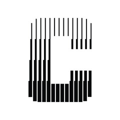 Letter C Logo with Abstract Line Pattern