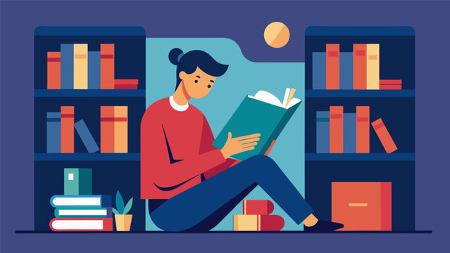 A reader taking a break from their ereader and enjoying the tactile experience of holding a physical book at the local library..