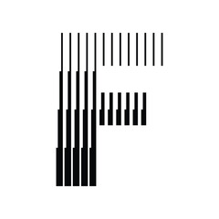 Letter F Alphabet Abstract Monogram Line Art Logo Vector Illustration