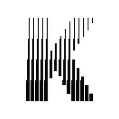 Letter K Alphabet Abstract Monogram Line Art Logo Vector Illustration