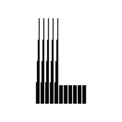 Letter L Logo with Abstract Line Pattern