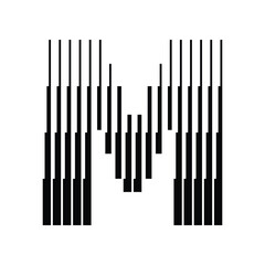 Letter M Logo with Abstract Line Pattern