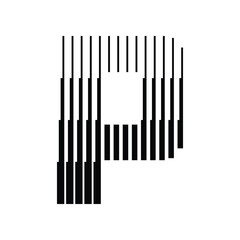 Letter P Alphabet Abstract Monogram Line Art Logo Vector Illustration