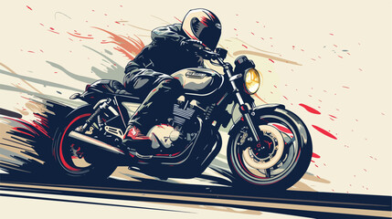 Motorcycle rider design Vector illustration. Vector style