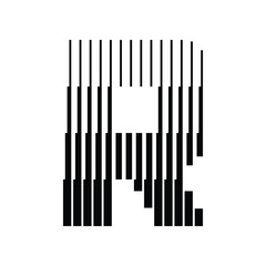 Letter R Alphabet Abstract Monogram Line Art Logo Vector Illustration