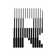 Letter R Logo with Abstract Line Pattern