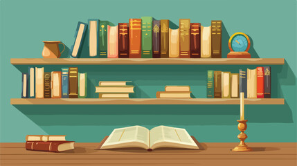 Nice book poster with books Vector illustration. vector