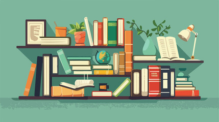 Nice book poster with books Vector illustration. vector