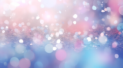Obraz premium Beautiful soft bokeh background with pink and blue glitter