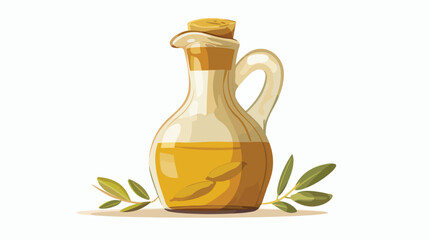 Olive oil jar design over white Vector illustration.