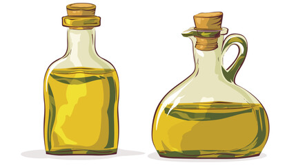 Olive oil jar illustration over white Vector illustration