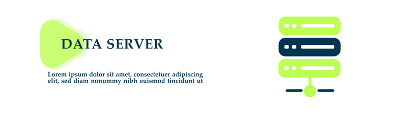 Obraz premium Data server icon on vector illustration concept. For background presentation, infographics, promotion or web banner graphics. 