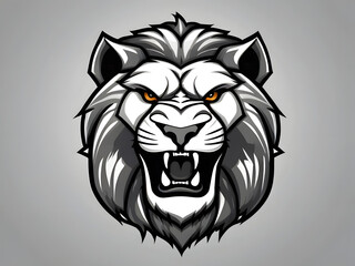 Obraz premium Lion illustration head logo. Set lion silhouette. Minimalist and Flat Logo. Isolated vector image, head lion logo vector, animal theme, wildlife logo.