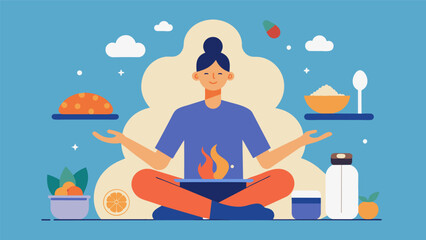 Focusing on the task at hand and letting go of worries or distractions.. Vector illustration