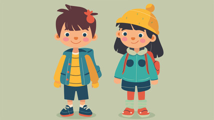 Pair of children design Vector illustration. Vector style