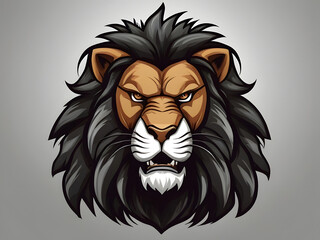 Obraz premium Lion illustration head logo. Set lion silhouette. Minimalist and Flat Logo. Isolated vector image, head lion logo vector, animal theme, wildlife logo.