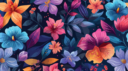 Pattern of flowers isolated icon Vector illustration.