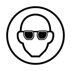 symbol wear safety glasses vector illustration