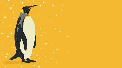 Penguin design over yellow background vector illustration