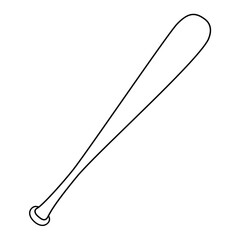 baseball bat line vector illustration