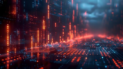 Obraz premium Abstract Data Visualization: High-Tech Visualization of Global Market Trends