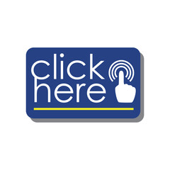 click here button design. cursor sign and symbol.