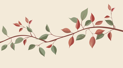 Plant branch with leaves Vector illustration. Vector