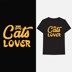 cats lover typography t-shirt design